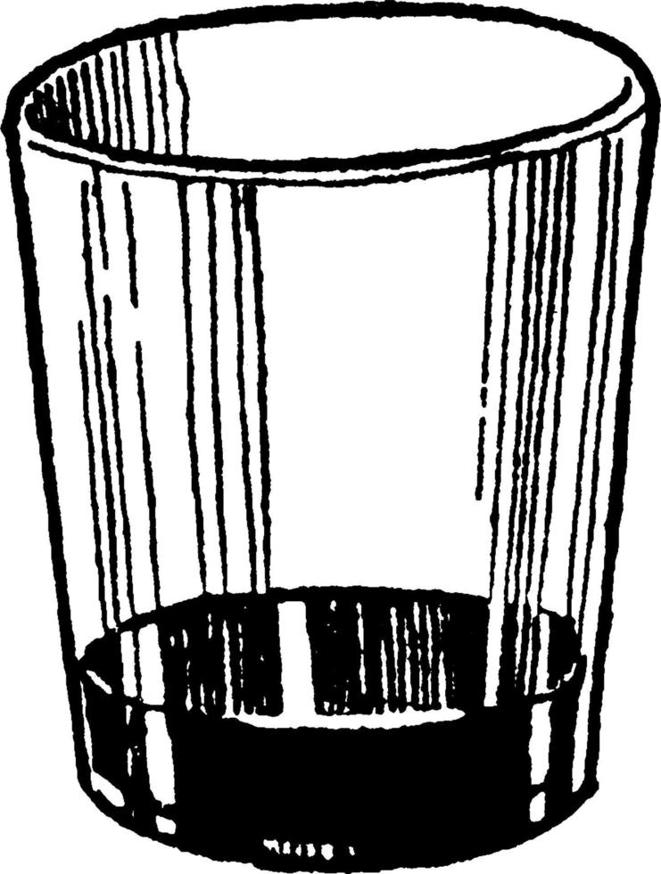 Quarter Full Of Vine Container, vintage illustration. vector