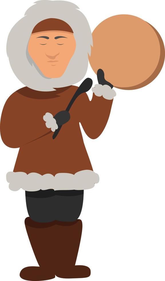 Chukchi people, illustration, vector on white background