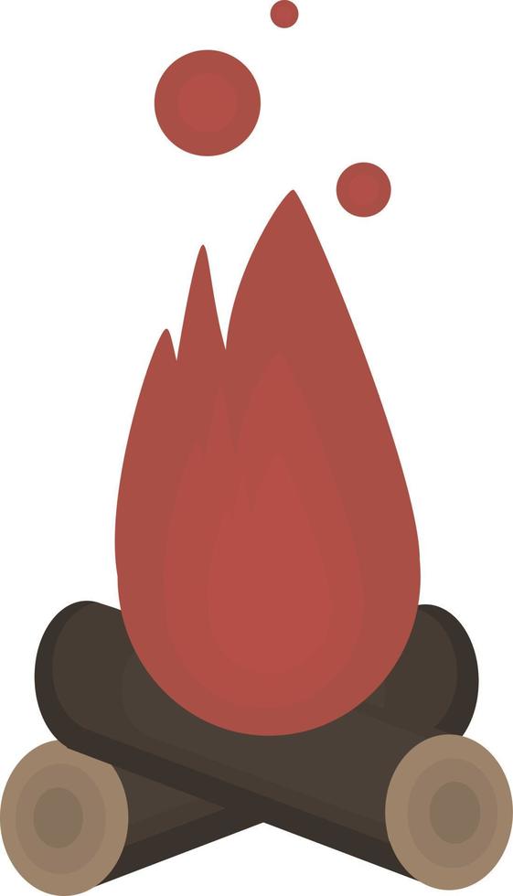 Bonfire, illustration, vector on white background.