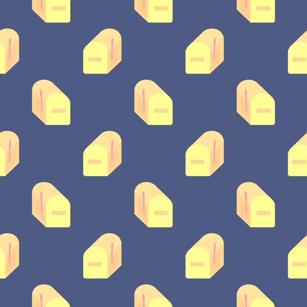 Small mailbox , seamless pattern on a blue background. vector