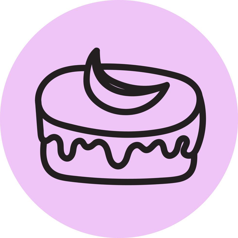 Lemon cake, illustration, vector on white background.