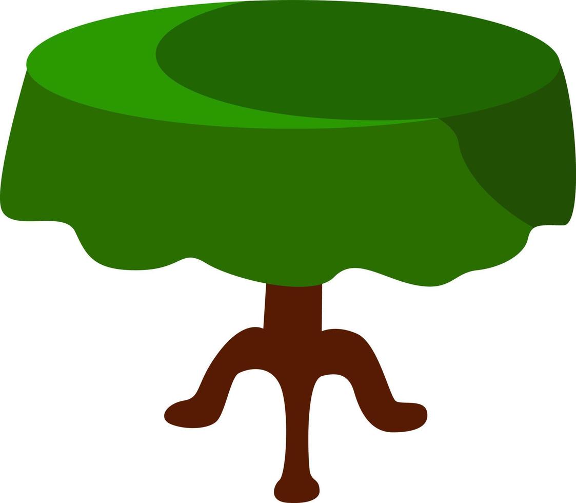 Mesa con tapa verde, ilustración, vector sobre fondo blanco.