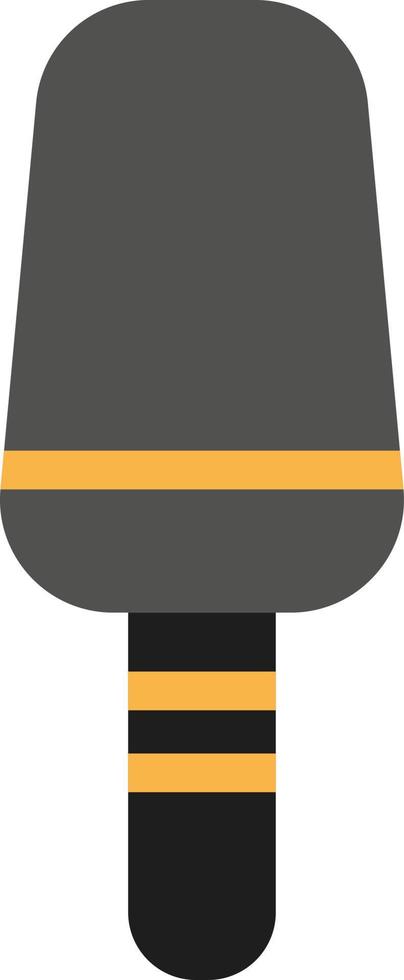 Yellow microphone, illustration, vector on white background.