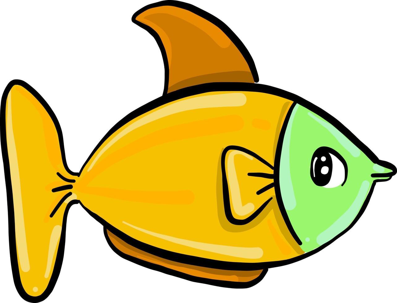 pez amarillo, ilustración, vector sobre fondo blanco