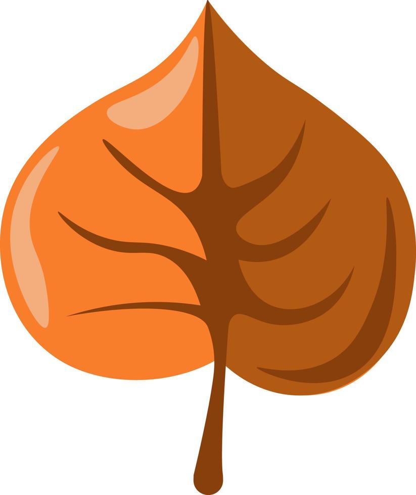 hoja de naranja, ilustración, vector sobre fondo blanco.