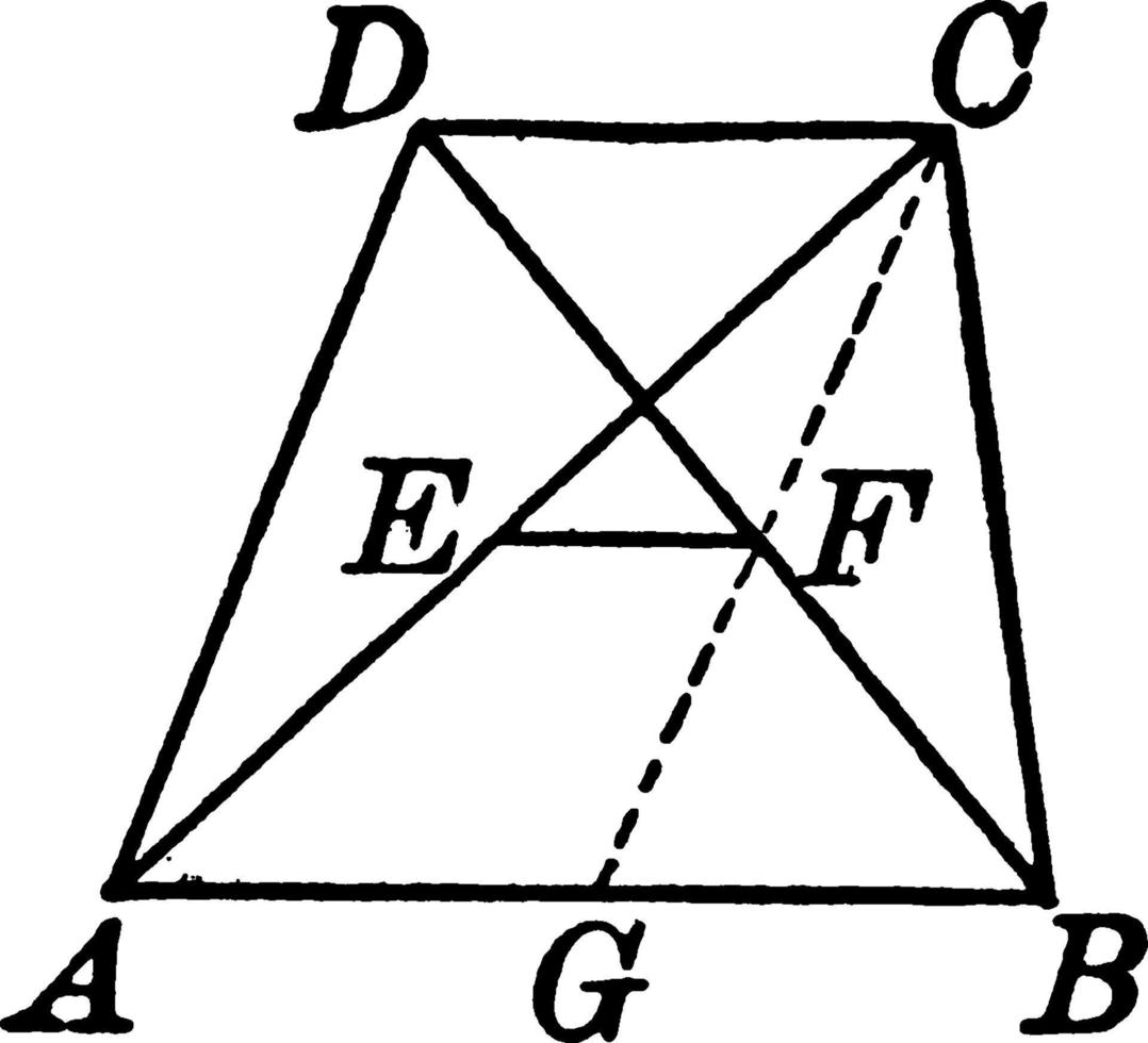 Trapezoid, vintage illustration. vector