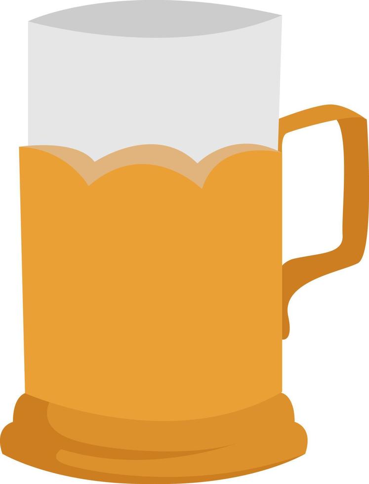 vaso de cerveza, ilustración, vector sobre fondo blanco.