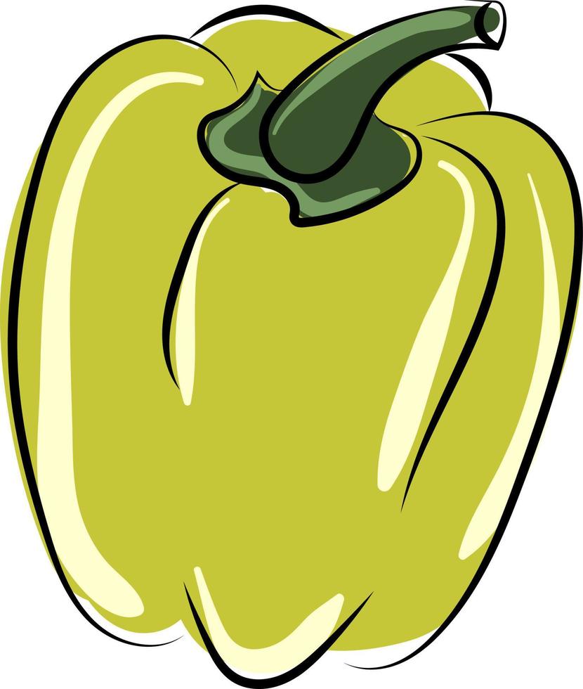 Green pepper, illustration, vector on white background.