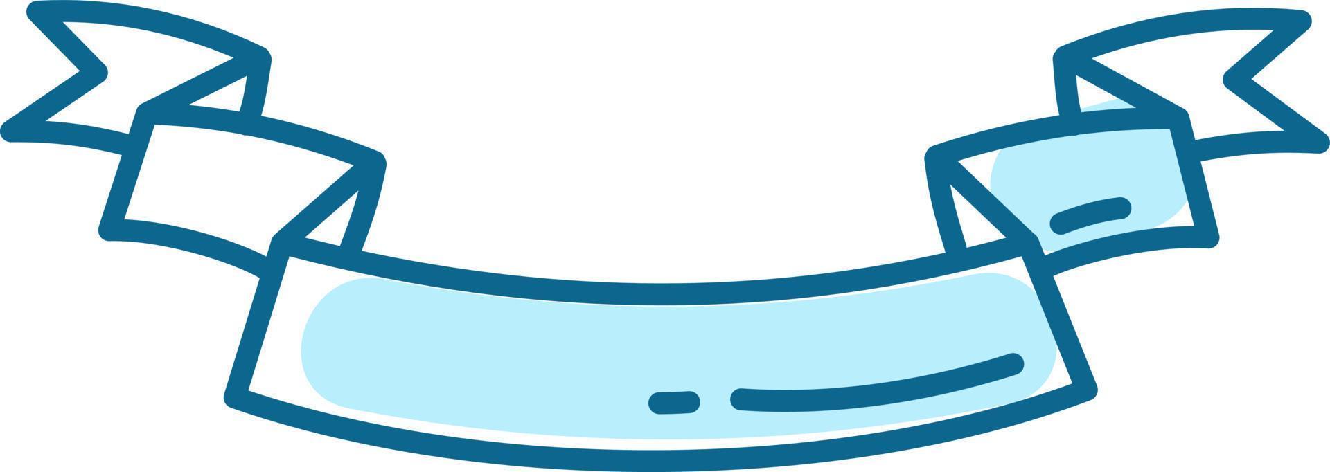 Banner azul ondulado, ilustración, vector sobre fondo blanco.