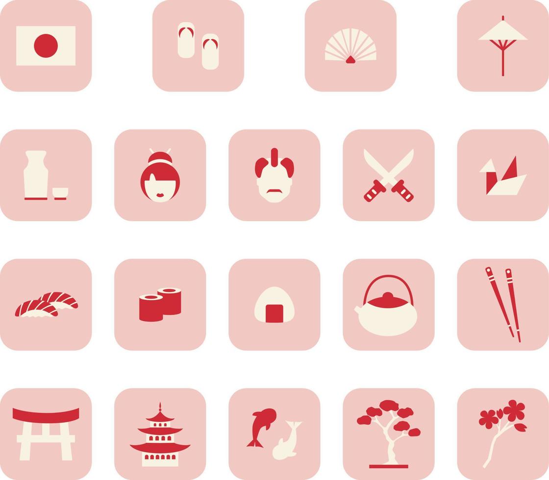 Japan culture, illustration, vector, on a white background. vector