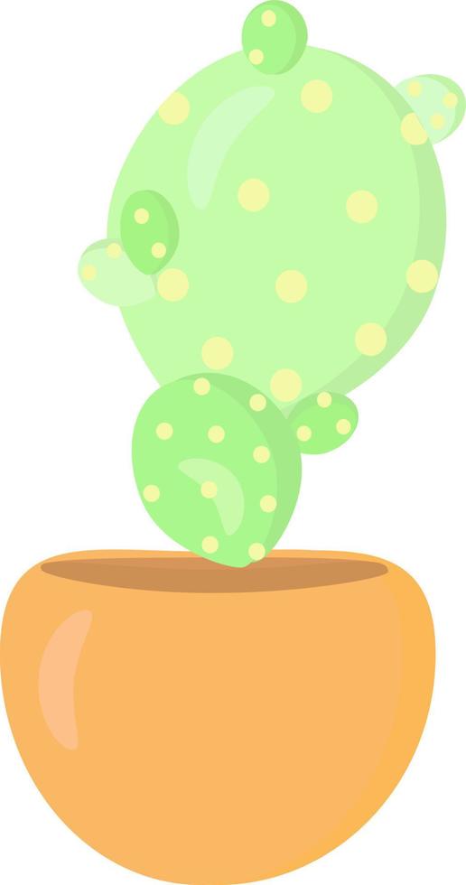Cactus in orange pot, illustration, vector on white background.