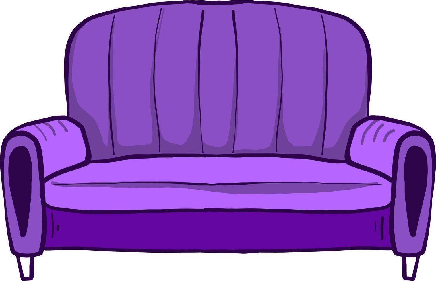 sofá púrpura, ilustración, vector sobre fondo blanco