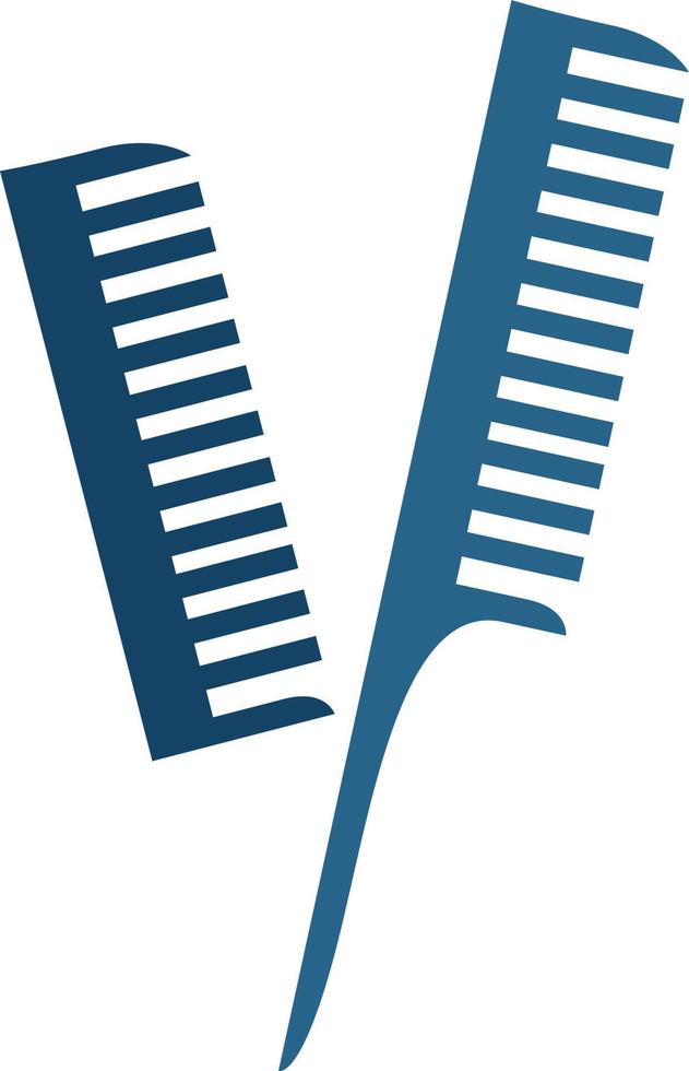Hair sectioning comb, icon illustration, vector on white background