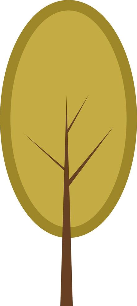 árbol verde oval seco, ilustración, sobre un fondo blanco. vector