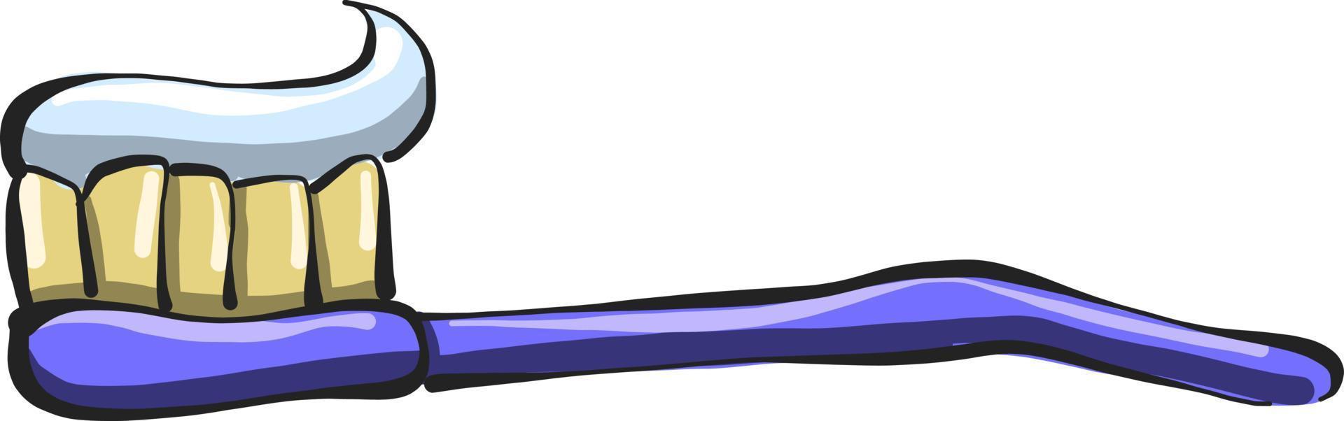 Blue toothbrush, illustration, vector on white background.