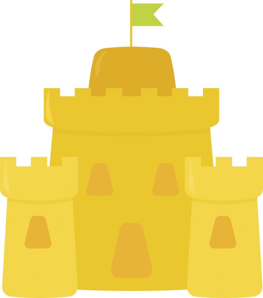 Sand castle , illustration, vector on white background
