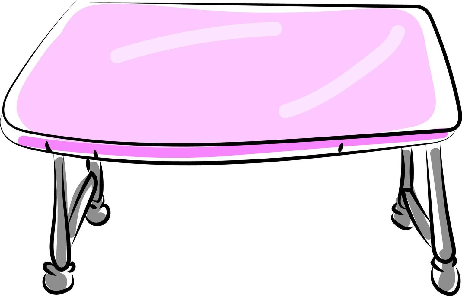 Pink table, illustration, vector on white background.