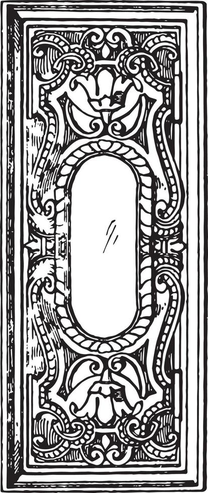 Italian Renaissance Architectural Frame was used as the panel of stalls in San Giorgio Maggiore, vintage engraving. vector