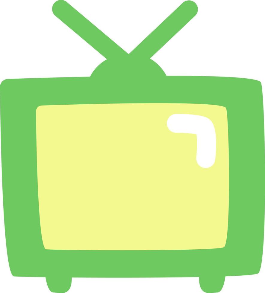 Green TV, illustration, vector, on a white background. vector