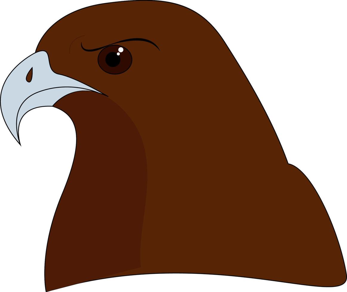 Brown hawk, illustration, vector on white background.