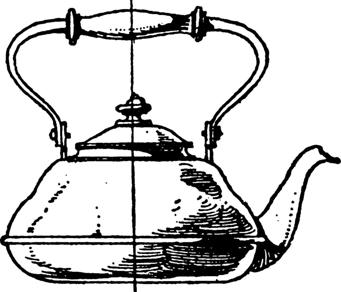 Modern Pipe-Spout Pot, vintage illustration. vector