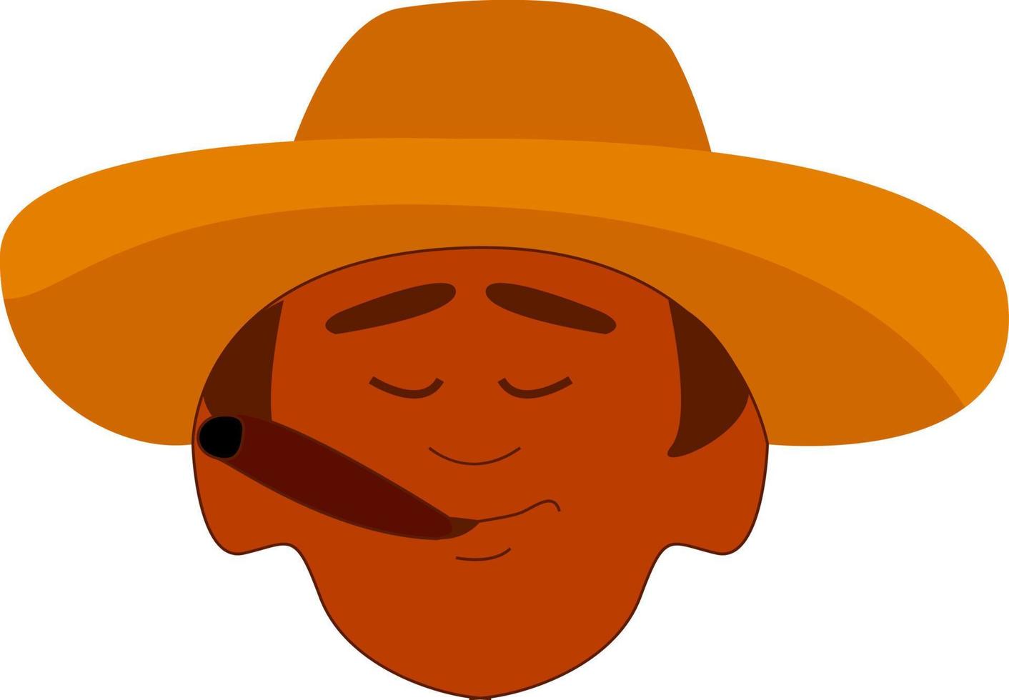 Cuban with hat, illustration, vector on white background.