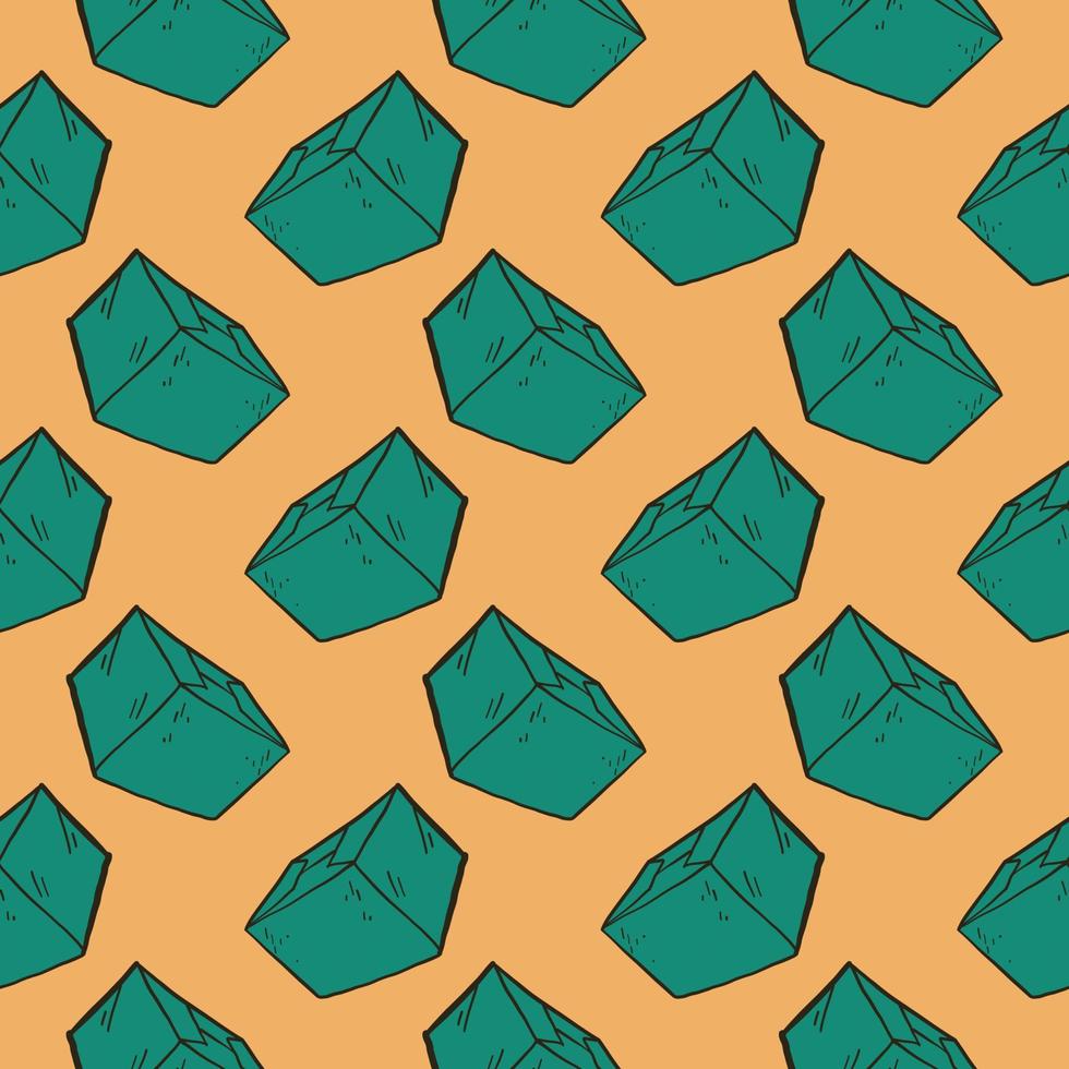 Small green boxes,seamless pattern on beige background. vector