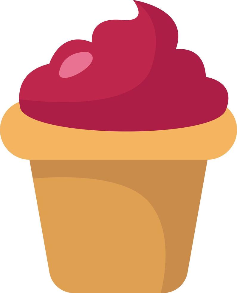 cupcake de cereza, ilustración, vector sobre fondo blanco.