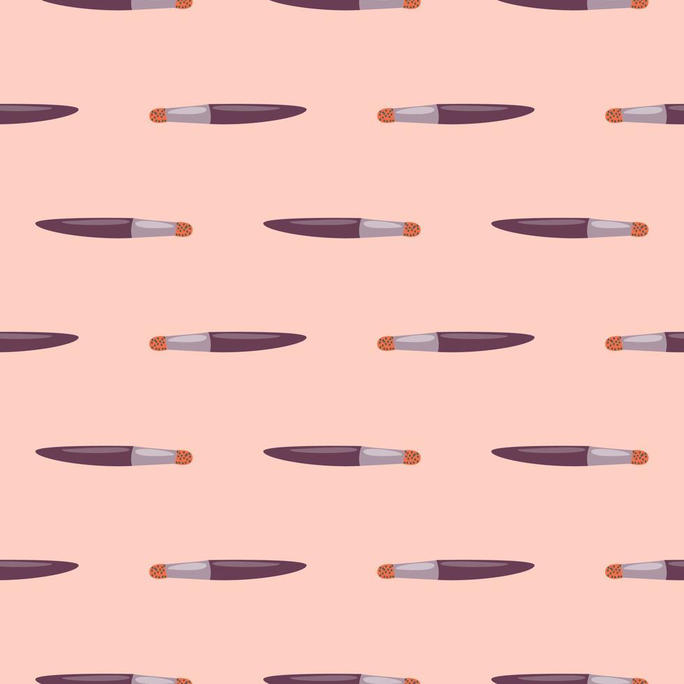 Makeup brush , seamless pattern on a pink background. vector