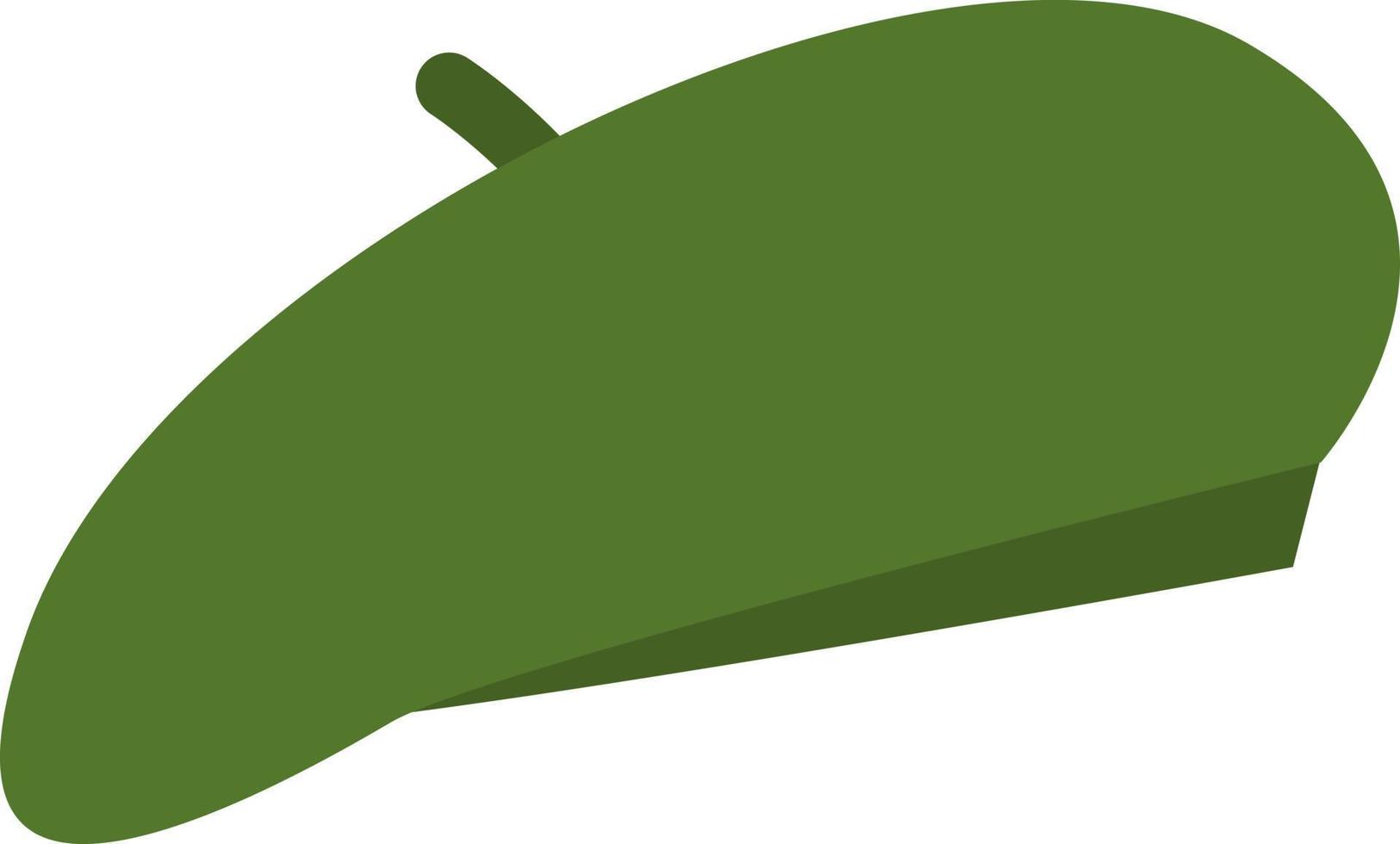 Green beret, illustration, vector on white background.