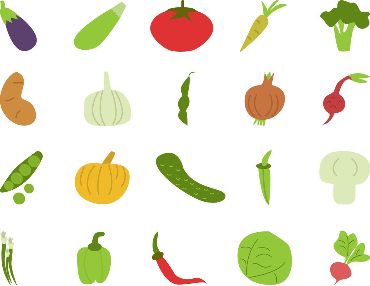 verduras frescas, ilustración, vector, sobre un fondo blanco. vector