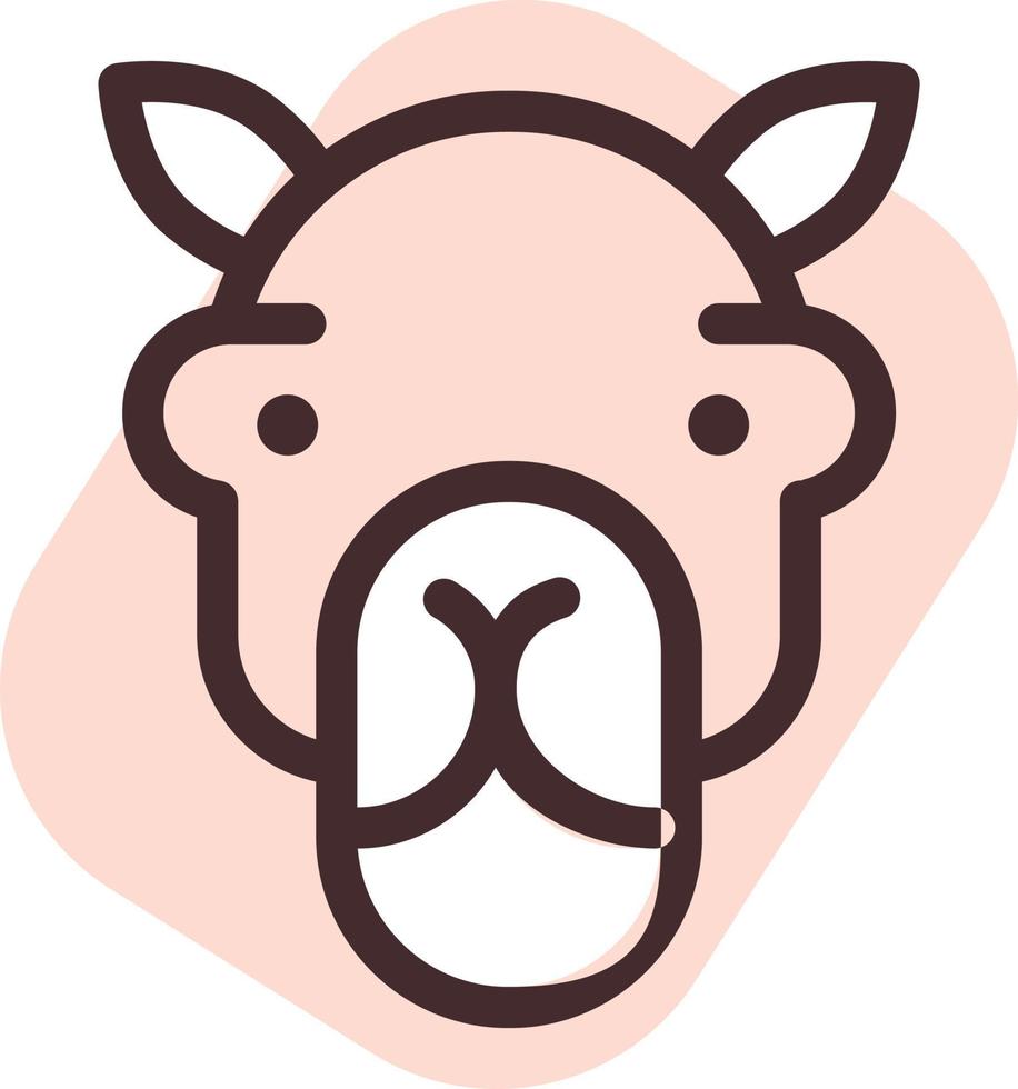 Brown camel head, illustration, vector on a white background.