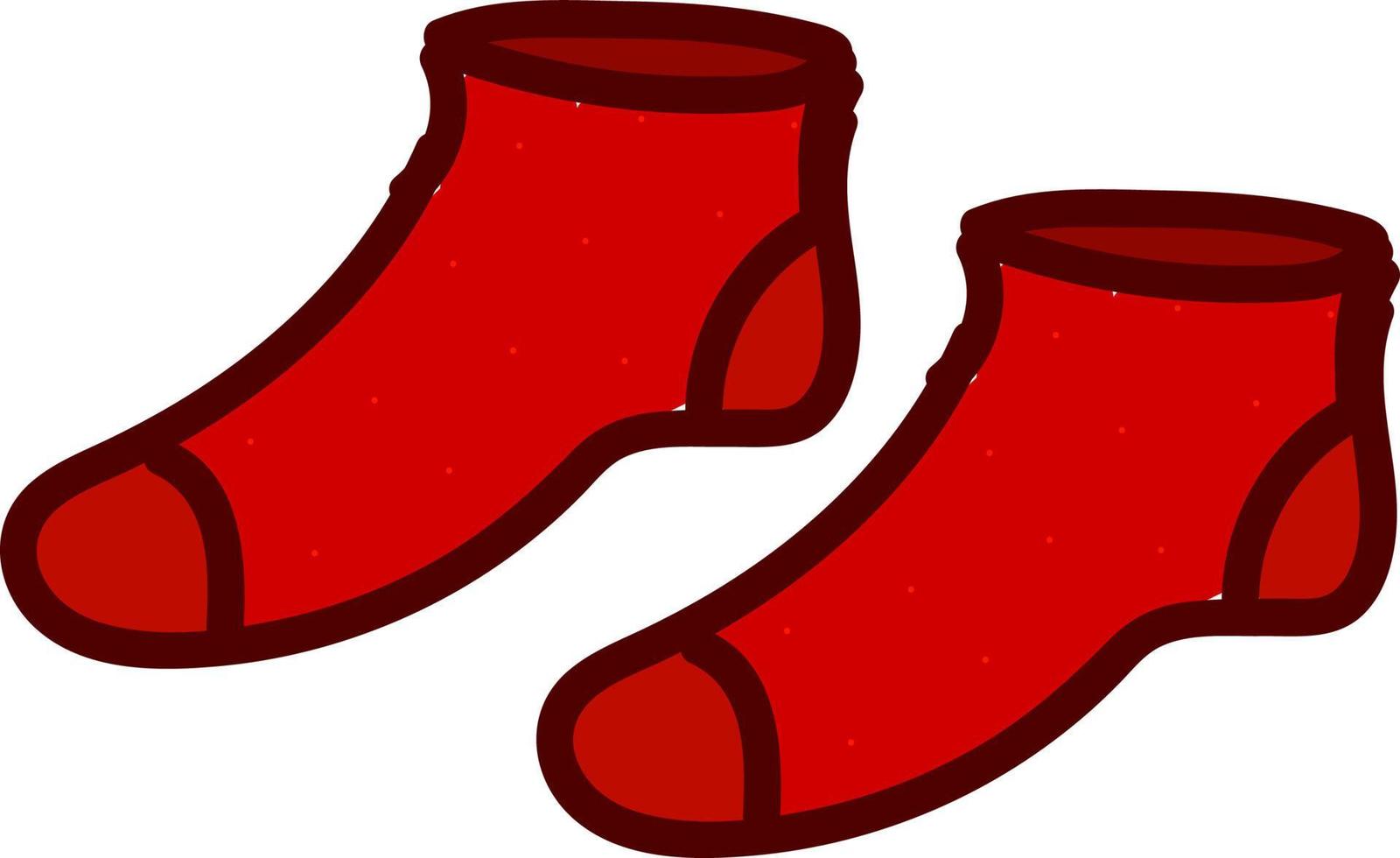 Red socks, illustration, vector on white background.