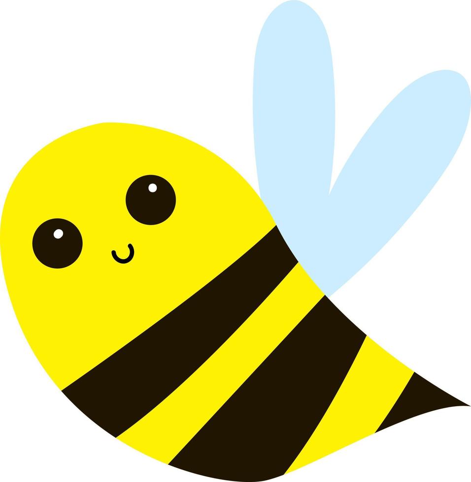 Cute little bee, illustration, vector on white background.