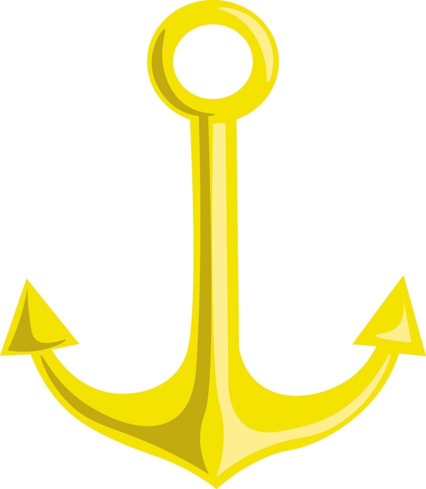 Anchor golden, illustration, vector on white background.