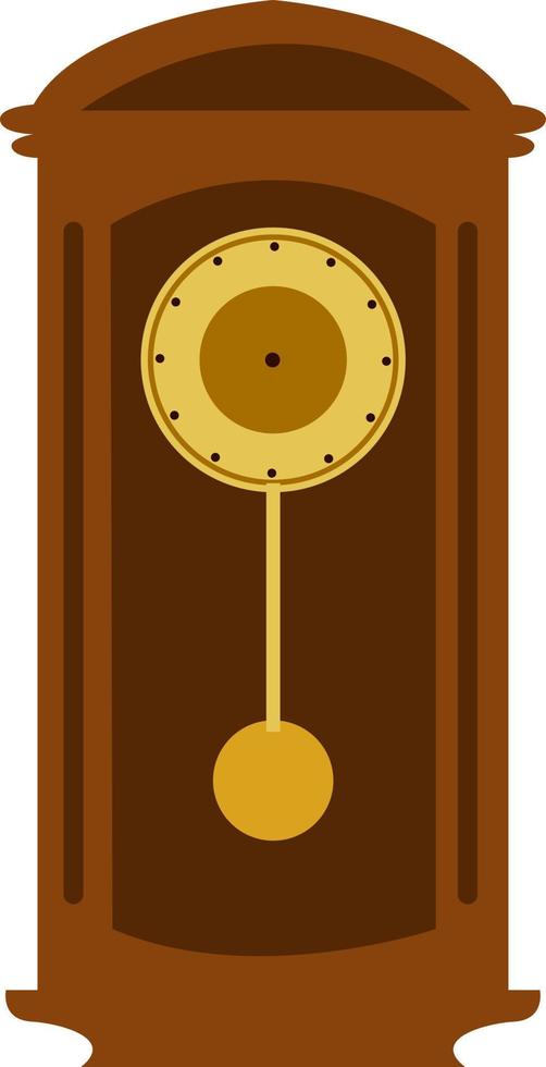 Wall clock, illustration, vector on white background.