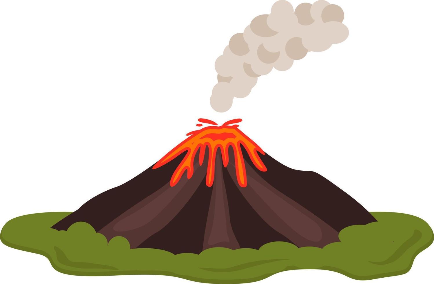 Old volcano ,illustration, vector on white background.