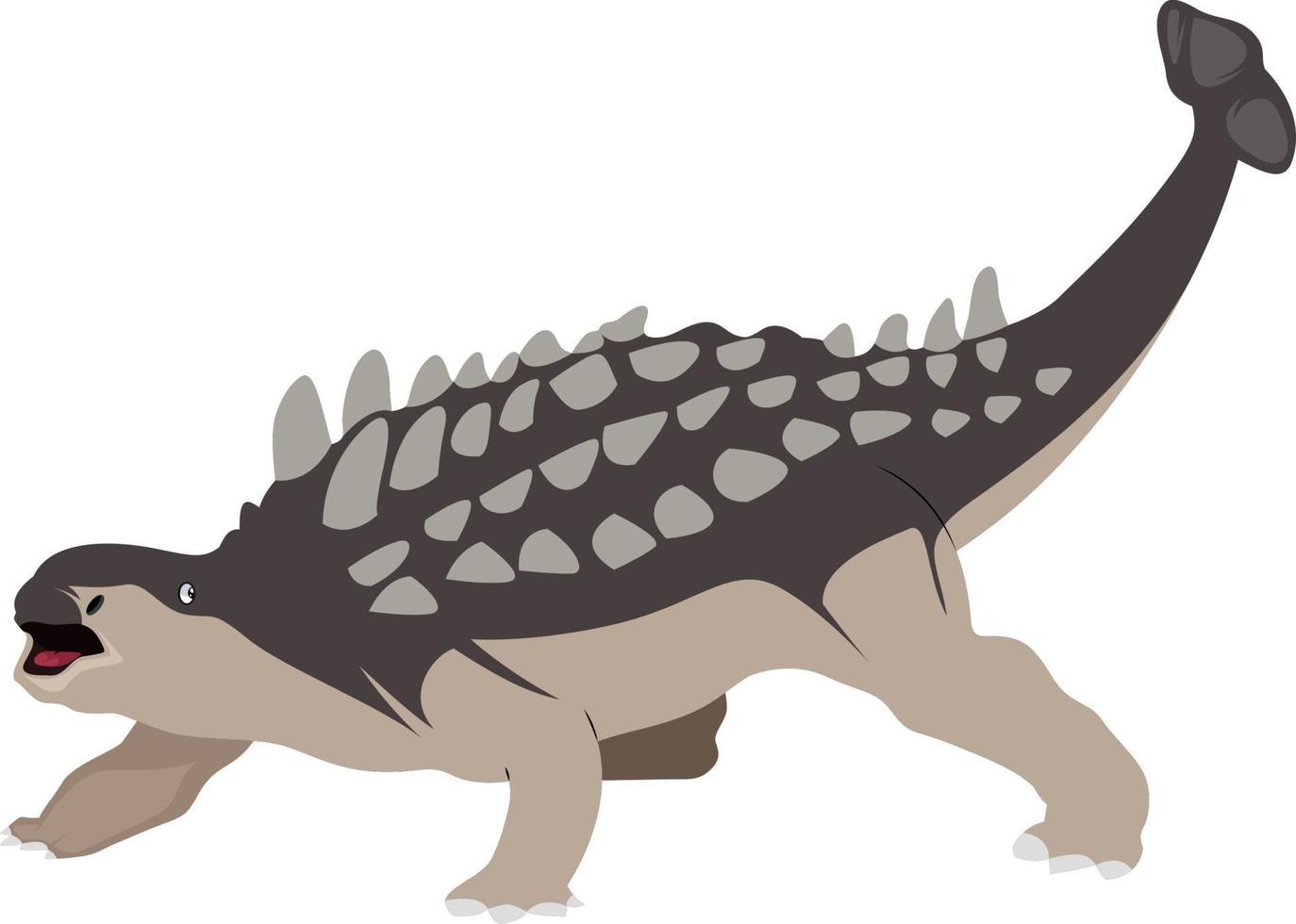 Ankylosaurus, illustration, vector on white background.