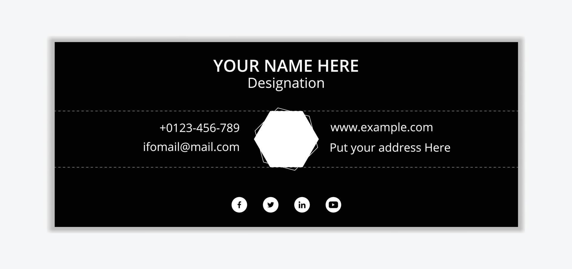 Minimal Email Signature Template design vector