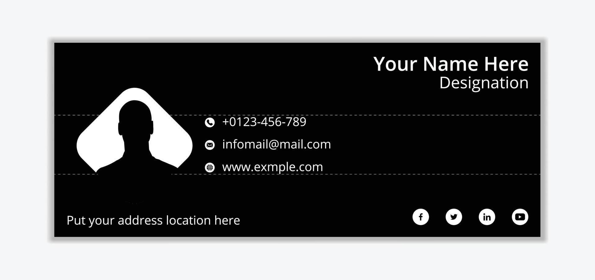 Minimal Email Signature Template design vector