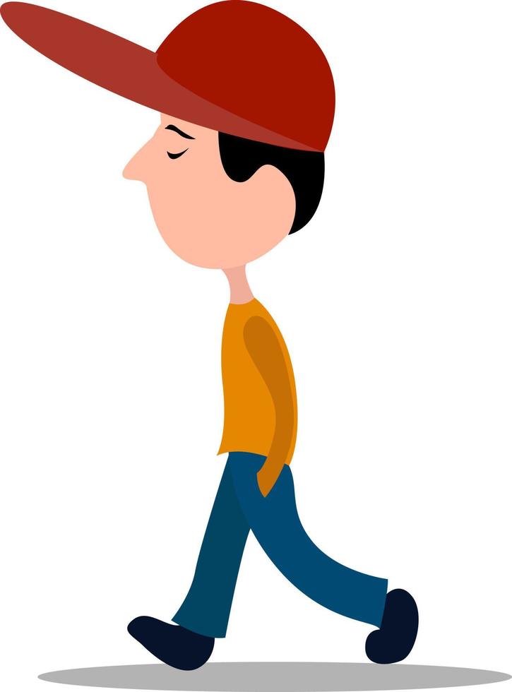 niño caminando, ilustración, vector sobre fondo blanco.