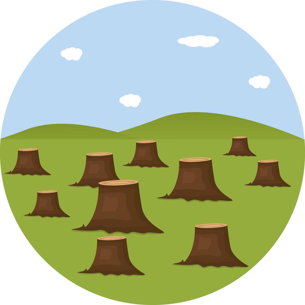 Wood cutting area,illustration, vector on white background.