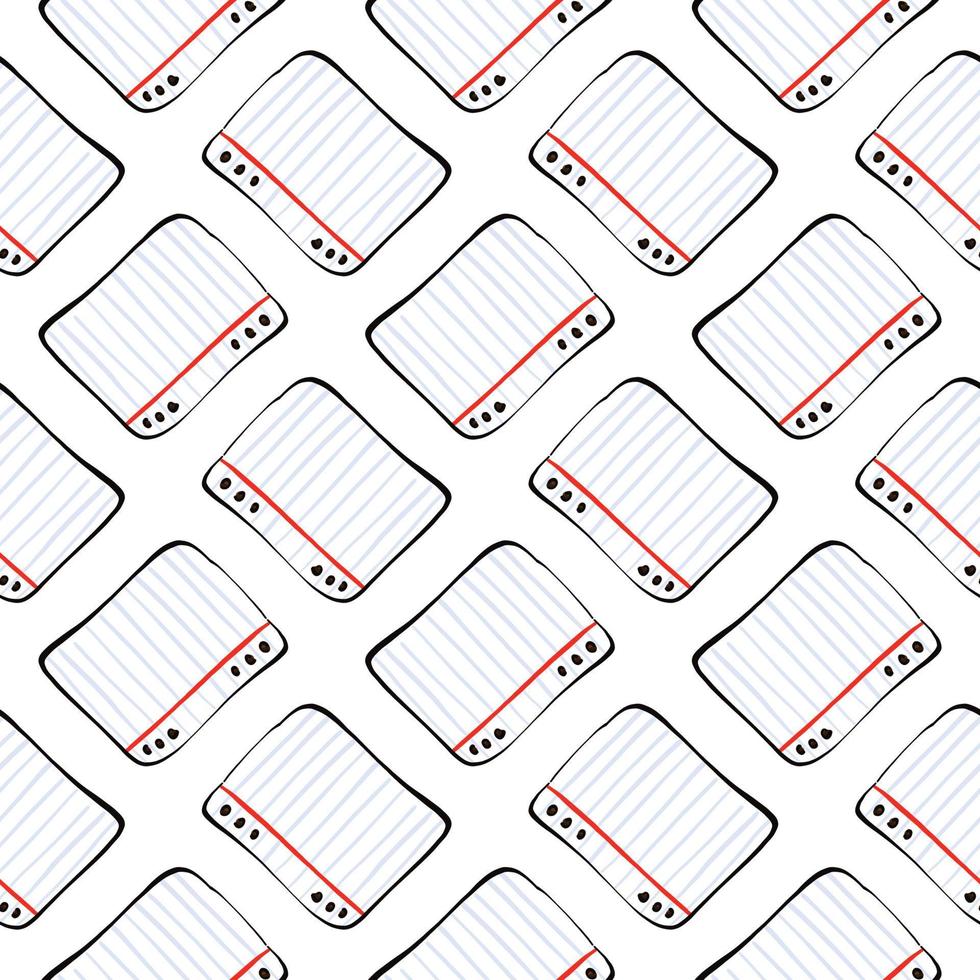 Piece of blank paper,seamless pattern on white background. vector