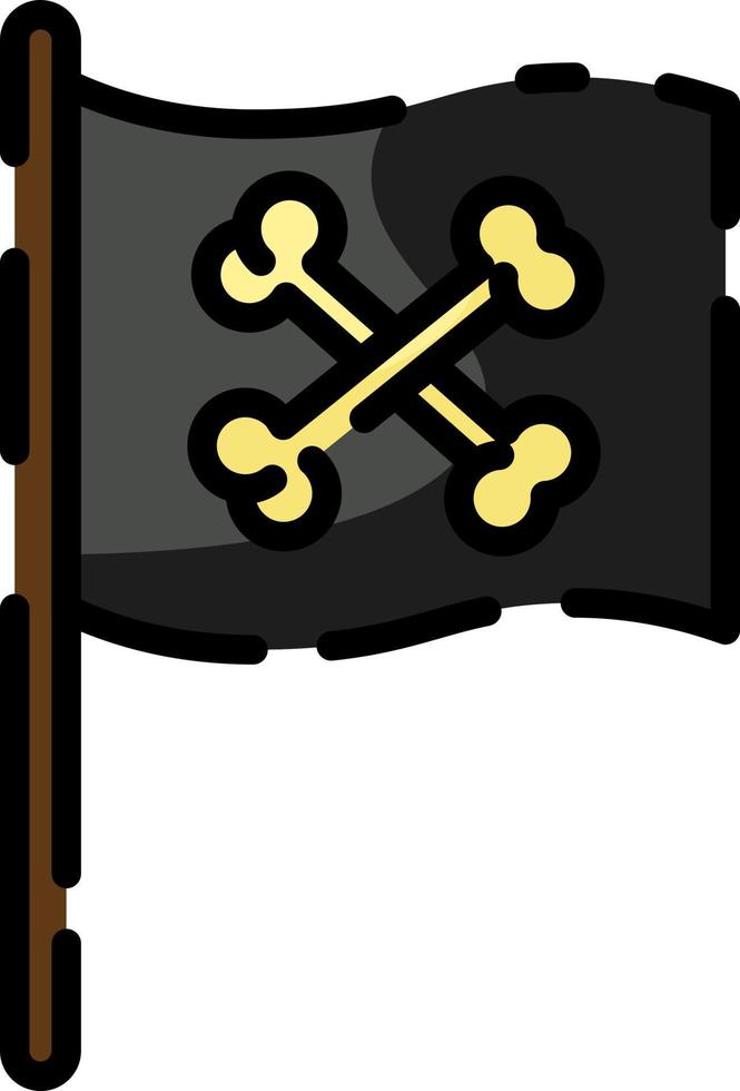 Bandera pirata de halloween, ilustración, vector sobre un fondo blanco.