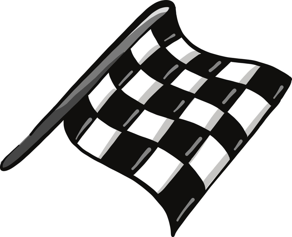 Bandera de carreras, ilustración, vector sobre fondo blanco.