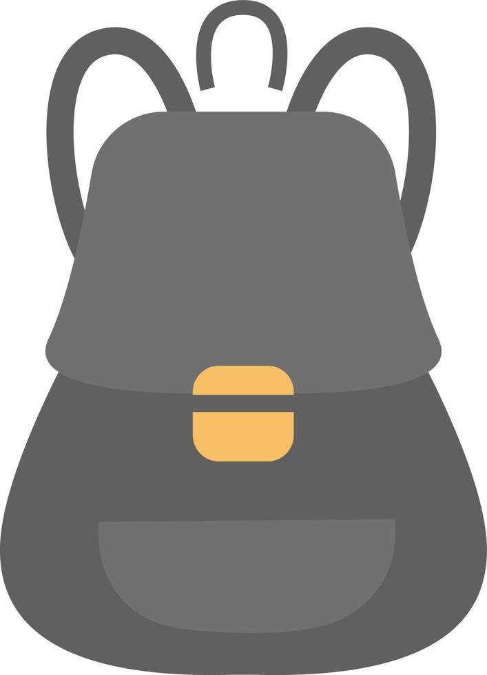 Grey womans backpack, illustration, vector on white background.