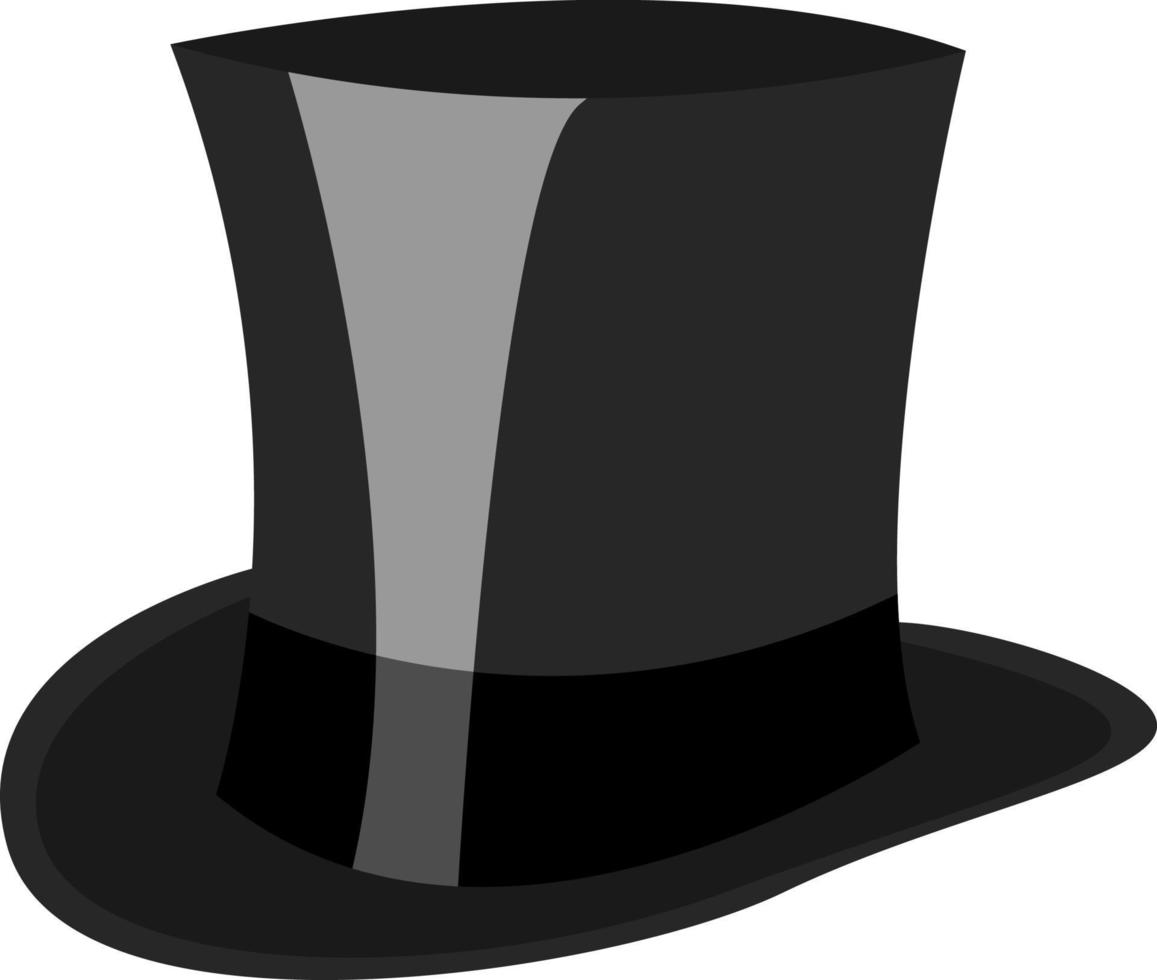 Black hat, illustration, vector on white background.