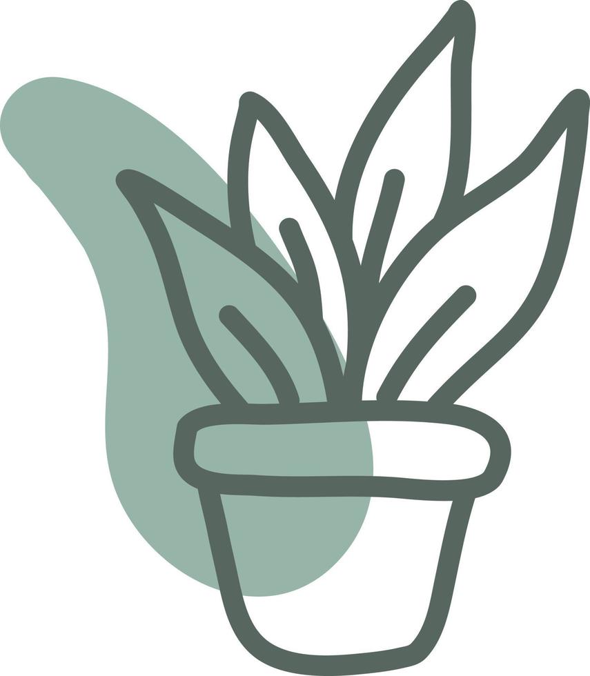 Aloe vera in pot, illustration, vector, on a white background. vector