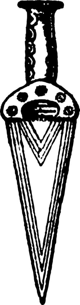 Bronze Age Dagger vintage illustration. vector