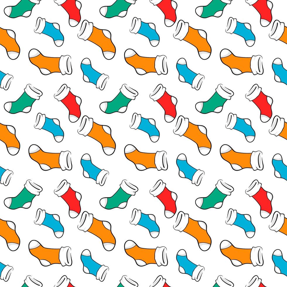 Multicolor socks, illustration, vector on white background.
